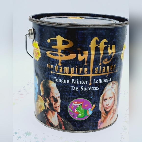 1999 Buffy the Vampire Slayer Chupa Chups Large Display Tin Vintage - Picture 2 of 6